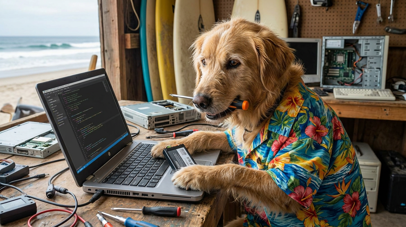 hard at work